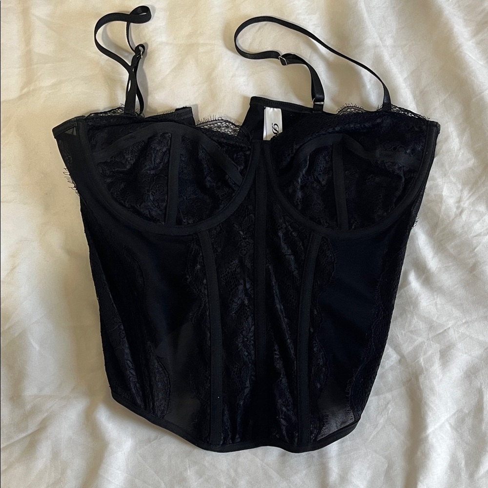Black Lace Bustier Top